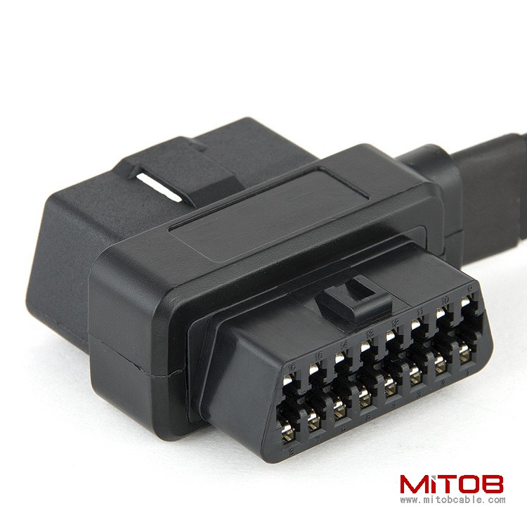 0.6m Automotive OBD cable  OBD2 extension cable one  to two sided flat OBD cable