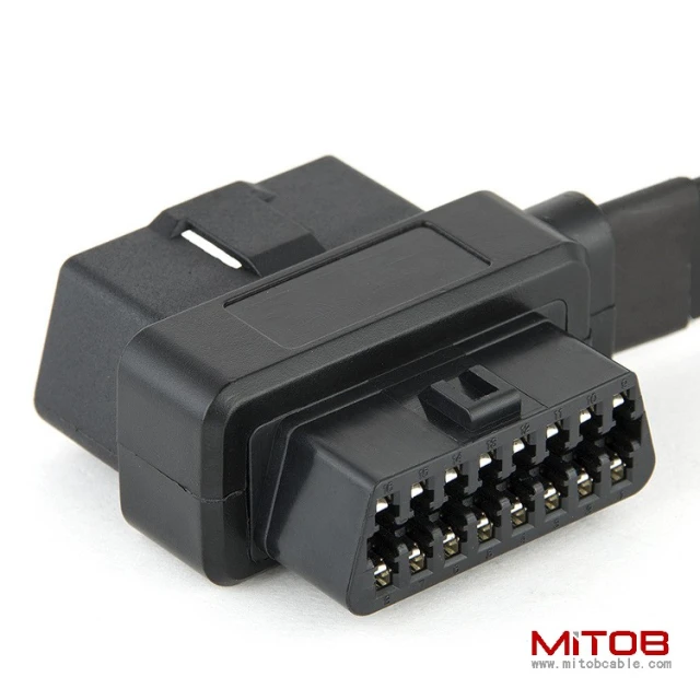 0.6m Automotive OBD cable  OBD2 extension cable one  to two sided flat OBD cable