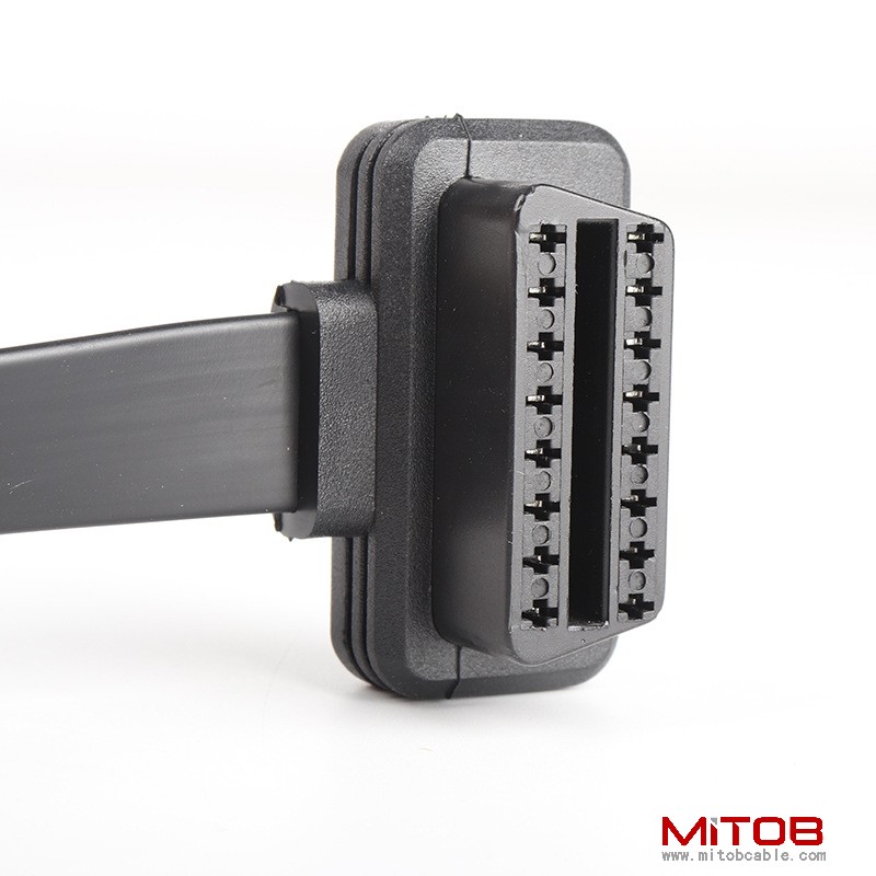 60cm OBD2 male to female extended cable with switch OBd2 flat 16 pins and 16 cores  cable
