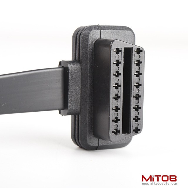 60cm OBD2 male to female extended cable with switch OBd2 flat 16 pins and 16 cores  cable