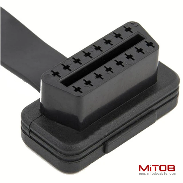 0.6m Automotive OBD cable  OBD2 extension cable one  to two sided flat OBD cable