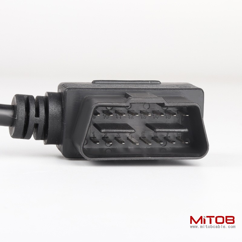 0.5m car OBD2  1 male to 4 female  16 pins and 16 cores cable