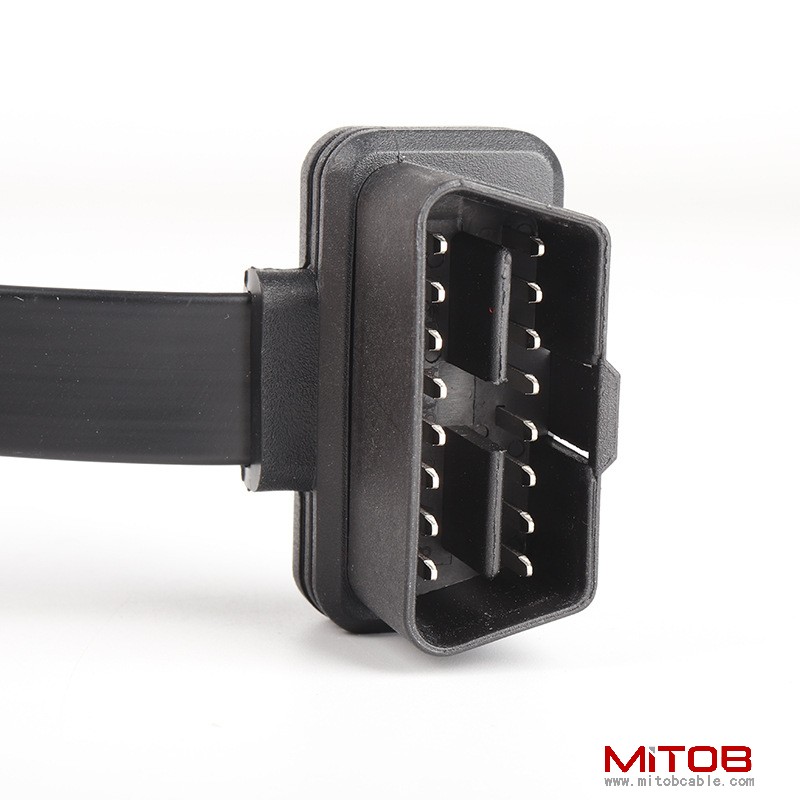 60cm OBD2 male to female extended cable with switch OBd2 flat 16 pins and 16 cores  cable