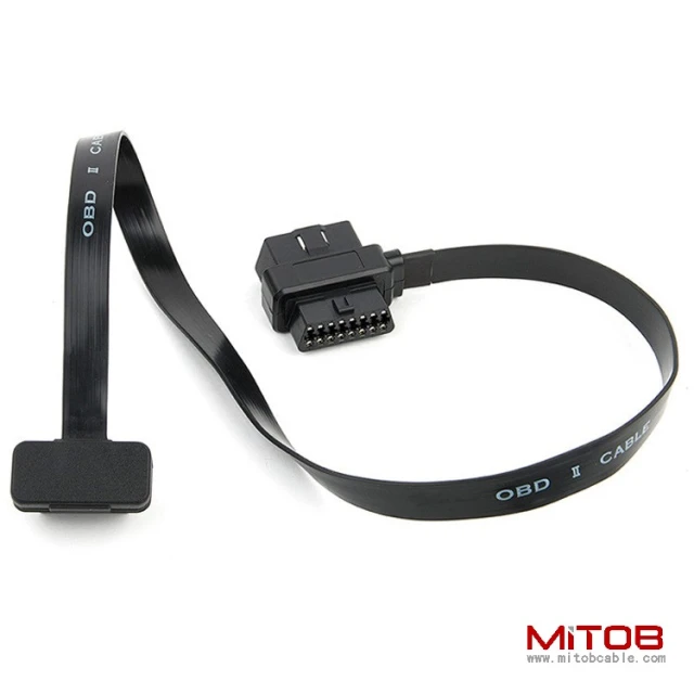 0.6m Automotive OBD cable  OBD2 extension cable one  to two sided flat OBD cable