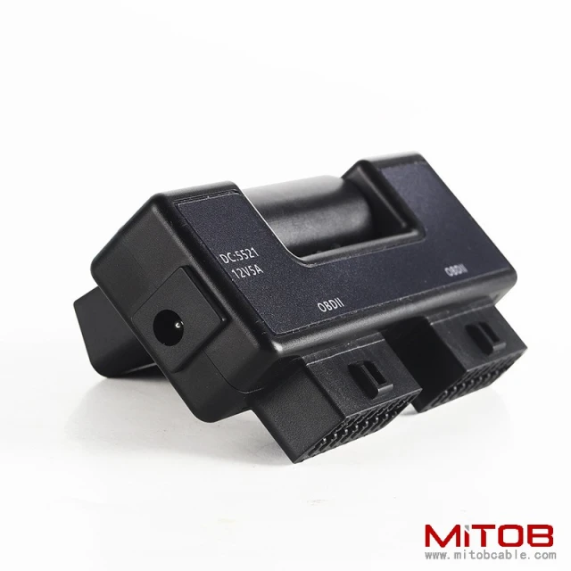 OBD2 1 to 2 adapter  16 pin 16 core automotive truck new energy OBD universal with DC5521 interface