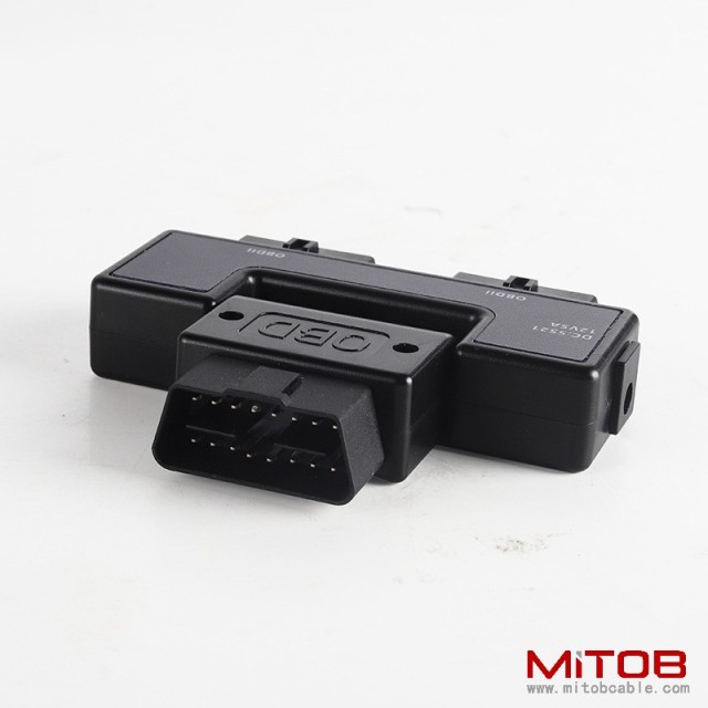 OBD2 1 to 2 adapter  16 pin 16 core automotive truck new energy OBD universal with DC5521 interface