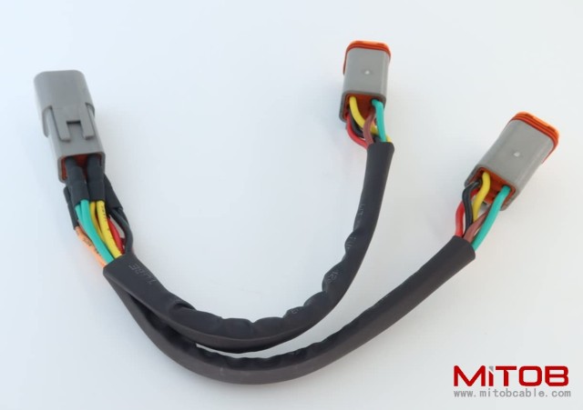 DT 6 Way Connector Plug Splitter Wire Harness 1 Male to 2 Female DT 6 Pin 1-2 SplitterCable 1ft/30cm