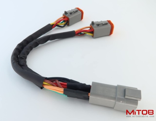 DT 6 Way Connector Plug Splitter Wire Harness 1 Male to 2 Female DT 6 Pin 1-2 SplitterCable 1ft/30cm