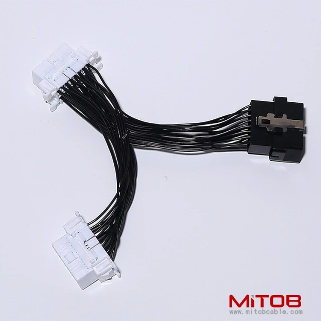 Automotive OBD2 one to two extension cable OBD 2 extension cable OBD 16PIN one to two adapter cable