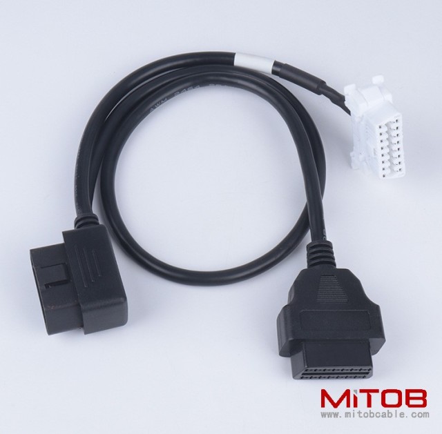 Car OBD2 one in two extension cable, Toyota  vehicle interface OBD 16 core connection wire special harness 