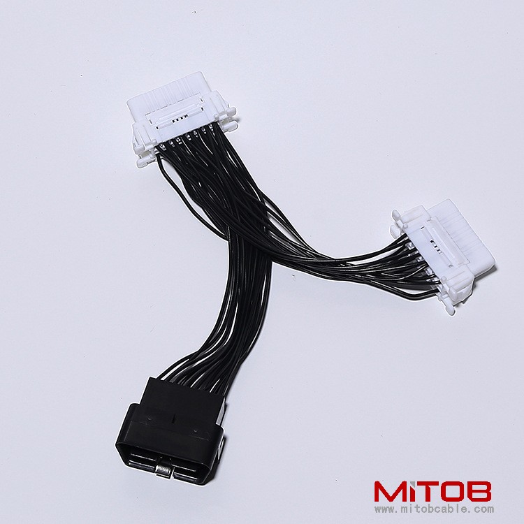 Automotive OBD2 one to two extension cable OBD 2 extension cable OBD 16PIN one to two adapter cable