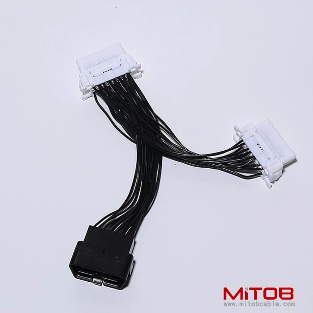 Automotive OBD2 one to two extension cable OBD 2 extension cable OBD 16PIN one to two adapter cable