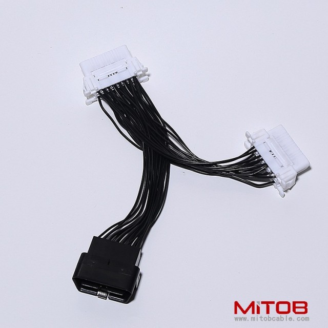 Automotive OBD2 one to two extension cable OBD 2 extension cable OBD 16PIN one to two adapter cable