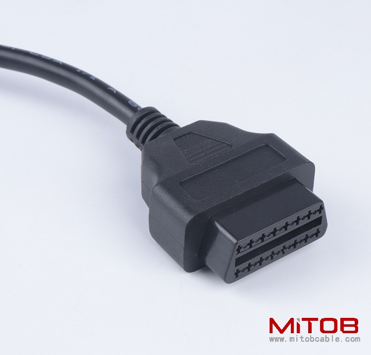 Car OBD2 one in two extension cable, Toyota  vehicle interface OBD 16 core connection wire special harness 