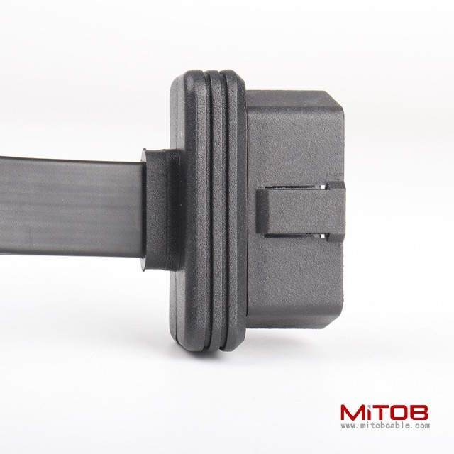 0.3m car OBD2 16 pin 16 core one to two adapter cable straight head OBD one to two flat wire extension cable