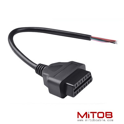 30CM  60CM  1M OBDII 16Pin female  to  open end cable  ELM327 extension wire OBD2 Cable