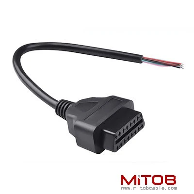 30CM  60CM  1M OBDII 16Pin female  to  open end cable  ELM327 extension wire OBD2 Cable