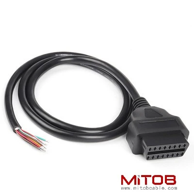 30CM  60CM  1M OBDII 16Pin female  to  open end cable  ELM327 extension wire OBD2 Cable