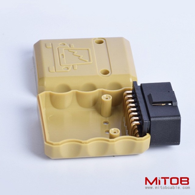 Automotive OBD2 Male OBD 16pin Connector Gold Plated 90 ° Bend J1962M plug 12V/24V
