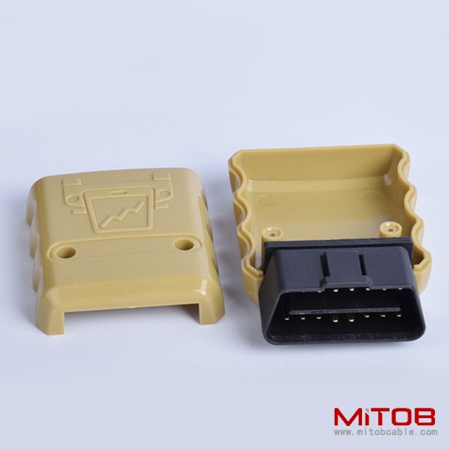 Automotive OBD2 Male OBD 16pin Connector Gold Plated 90 ° Bend J1962M plug 12V/24V