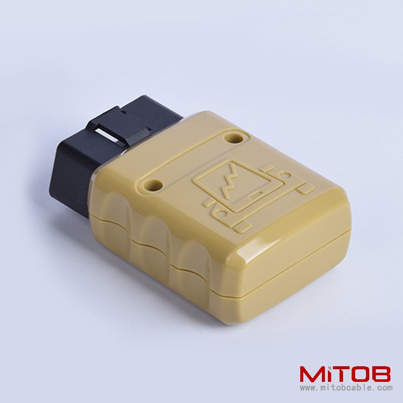 Automotive OBD2 Male OBD 16pin Connector Gold Plated 90 ° Bend J1962M plug 12V/24V
