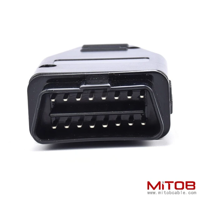Car OBD2 16 pin male  connector  OBD housing with plug+shell+SR+screw
