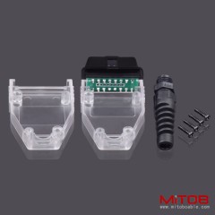 Car OBD2 16 pin male  connector  OBD housing with plug+shell+SR+screw