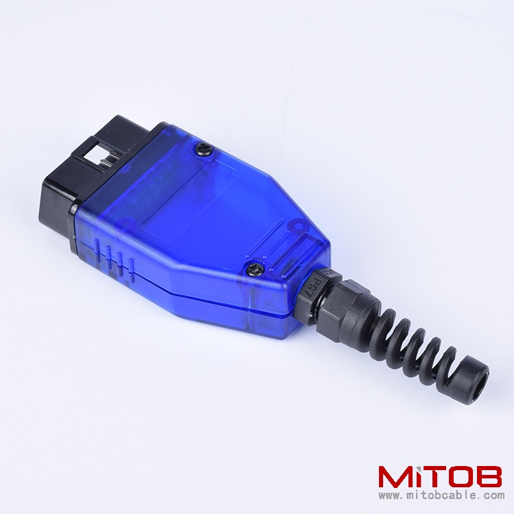 Car OBD2 16 pin male  connector  OBD housing with plug+shell+SR+screw