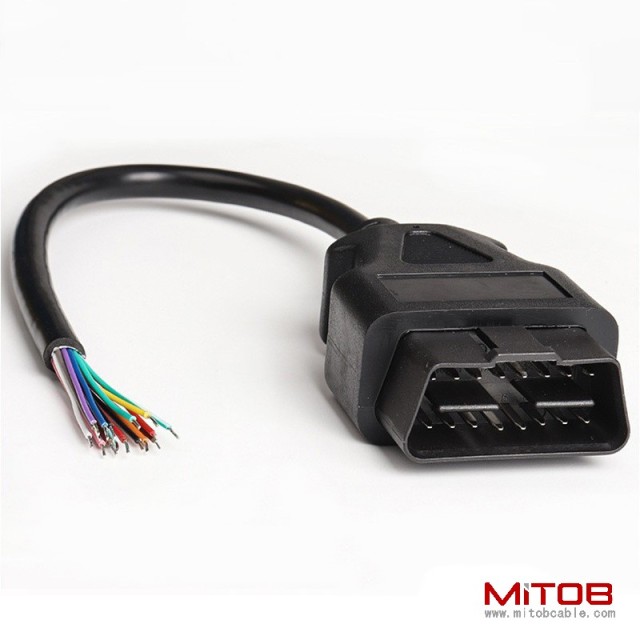 30cm 60cm  1m 1.5m 3m OBD2 16Pin male to open End  cable