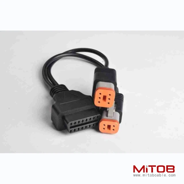 OBD OBD2 splitter Y  CABLE  for Honda Motorcycle  OBDll  16pin to 4pin and 6pin   CABLE