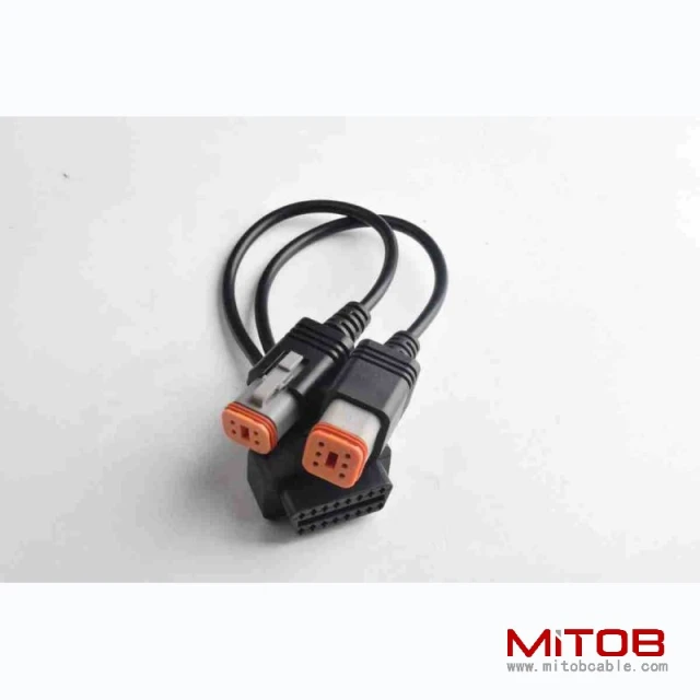 OBD OBD2 splitter Y  CABLE  for Honda Motorcycle  OBDll  16pin to 4pin and 6pin   CABLE