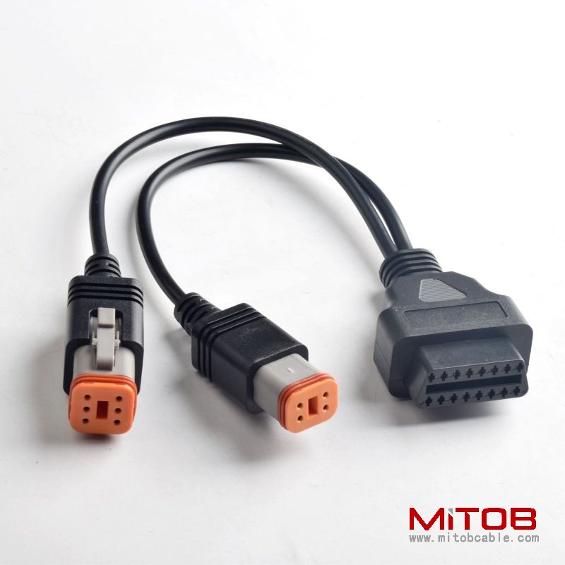 OBD OBD2 splitter Y  CABLE  for Honda Motorcycle  OBDll  16pin to 4pin and 6pin   CABLE