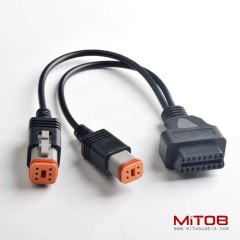 OBD OBD2 splitter Y  CABLE  for Honda Motorcycle  OBDll  16pin to 4pin and 6pin   CABLE