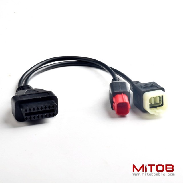 OBD 16pin one to two adapter cable OBDll to 4pin and 6pin motorcycle diagnostic cable