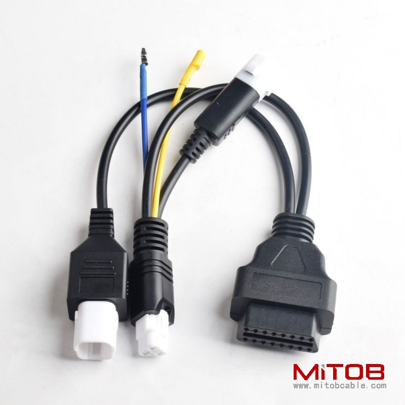 Yamaha One to Two  OBD16pin Cable for Honda Motorcycle OBd2 16pin to 3Pin and 4pin cable