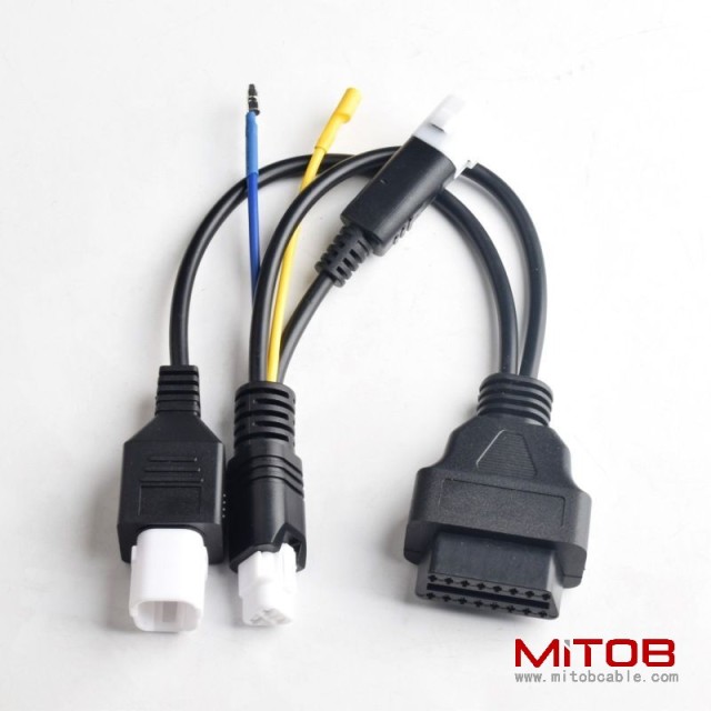Yamaha One to Two  OBD16pin Cable for Honda Motorcycle OBd2 16pin to 3Pin and 4pin cable