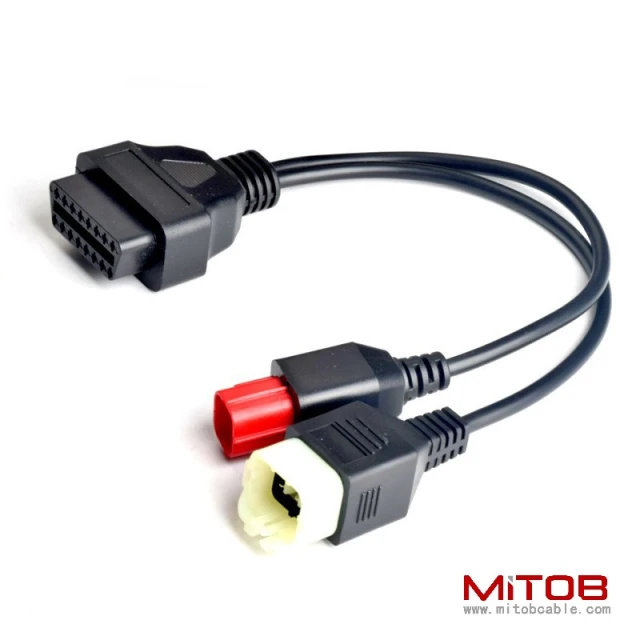 OBD 16pin one to two adapter cable OBDll to 4pin and 6pin motorcycle diagnostic cable