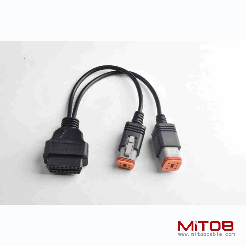 OBD OBD2 splitter Y  CABLE  for Honda Motorcycle  OBDll  16pin to 4pin and 6pin   CABLE