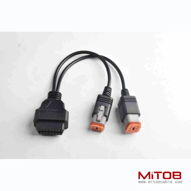OBD OBD2 splitter Y  CABLE  for Honda Motorcycle  OBDll  16pin to 4pin and 6pin   CABLE