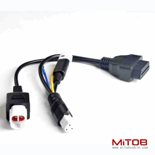 Yamaha One to Two  OBD16pin Cable for Honda Motorcycle OBd2 16pin to 3Pin and 4pin cable
