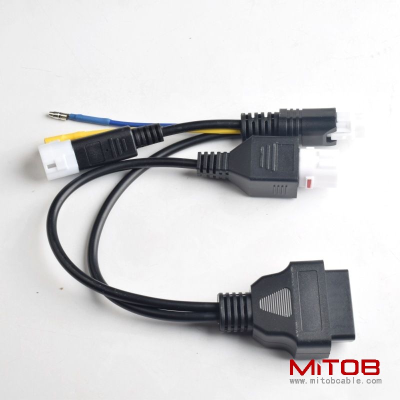 Yamaha One to Two  OBD16pin Cable for Honda Motorcycle OBd2 16pin to 3Pin and 4pin cable
