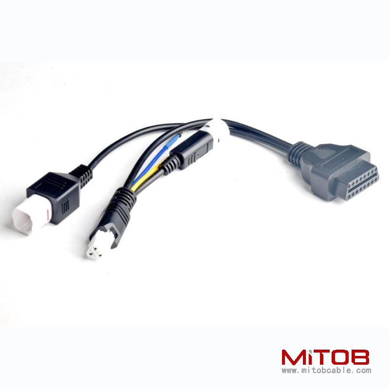 Yamaha One to Two  OBD16pin Cable for Honda Motorcycle OBd2 16pin to 3Pin and 4pin cable