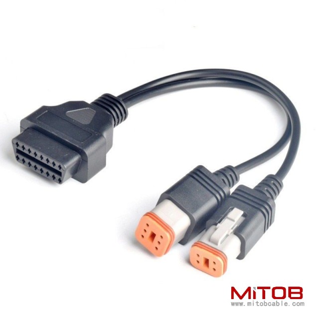 OBD OBD2 splitter Y  CABLE  for Honda Motorcycle  OBDll  16pin to 4pin and 6pin   CABLE