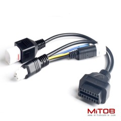 Yamaha One to Two  OBD16pin Cable for Honda Motorcycle OBd2 16pin to 3Pin and 4pin cable