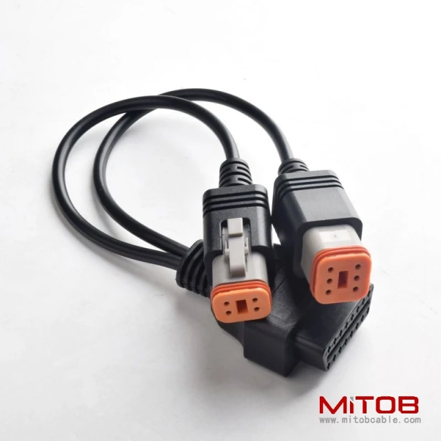 OBD OBD2 splitter Y  CABLE  for Honda Motorcycle  OBDll  16pin to 4pin and 6pin   CABLE