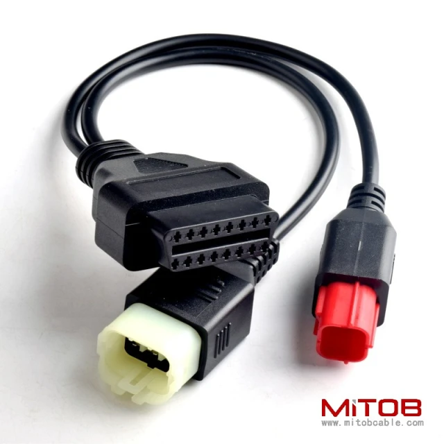 OBD 16pin one to two adapter cable OBDll to 4pin and 6pin motorcycle diagnostic cable