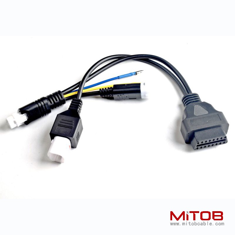 Yamaha One to Two  OBD16pin Cable for Honda Motorcycle OBd2 16pin to 3Pin and 4pin cable