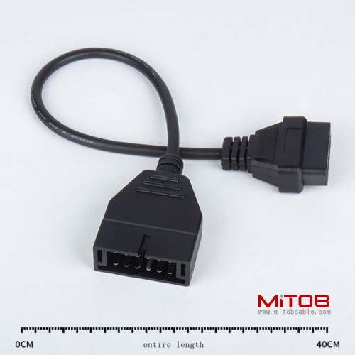 40cm GM 12pin to OBD2 16Pin cable universal 12 pin to 16 pin cable