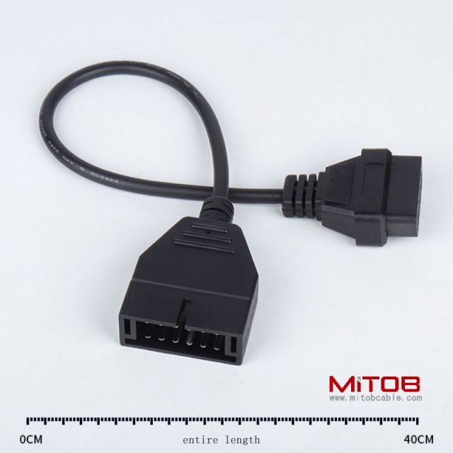 40cm GM 12pin to OBD2 16Pin cable universal 12 pin to 16 pin cable