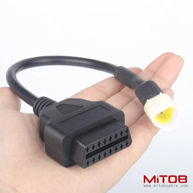 30cm Motorcycle cable OBD2 16 pin  female to 3 pin cable